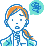 不安な顔の女性のイラスト