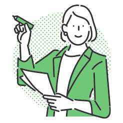 ペンと書類を持っている女性