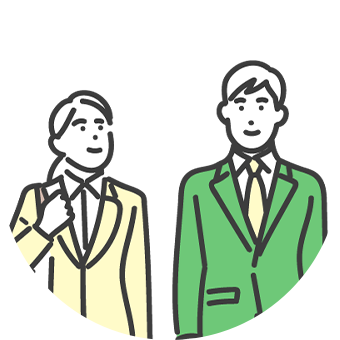 スーツ姿の男女