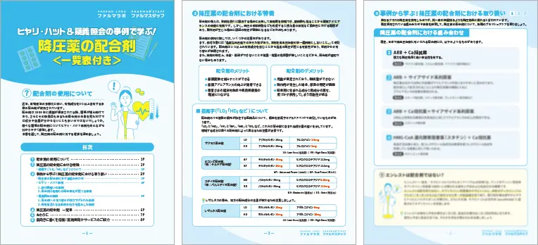 ヒヤリ・ハット＆疑義照会の事例で学ぶ！降圧薬の配合剤＜一覧表付き＞サンプル画像