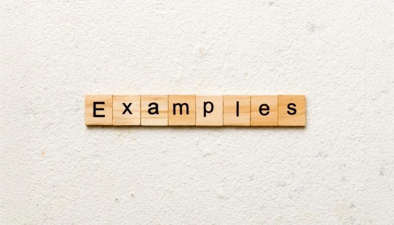 EXAMPLESの積み木の写真