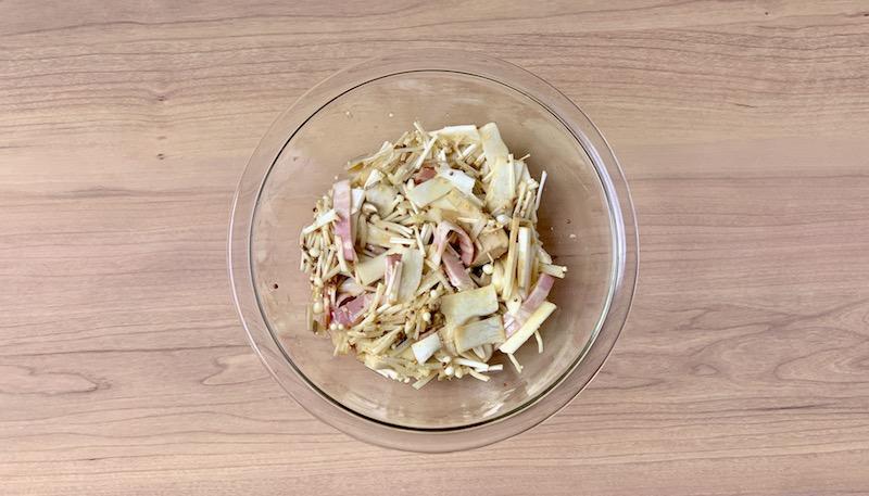 水菜ときのこのホットサラダ