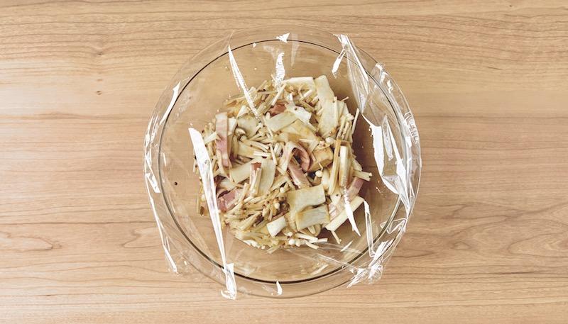 水菜ときのこのホットサラダ