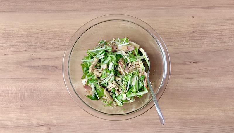 水菜ときのこのホットサラダ