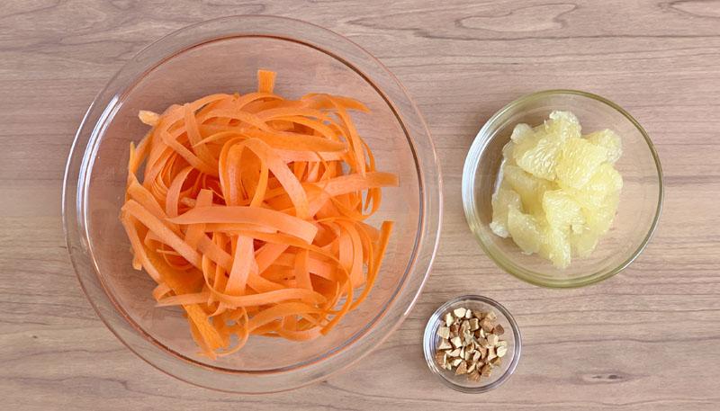 グレープフルーツとアーモンドのキャロットラペ