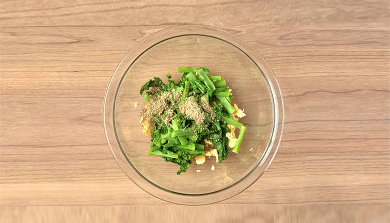 菜の花といり卵の中華和え