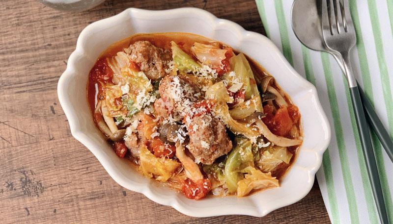 春キャベツと合挽肉の重ね煮